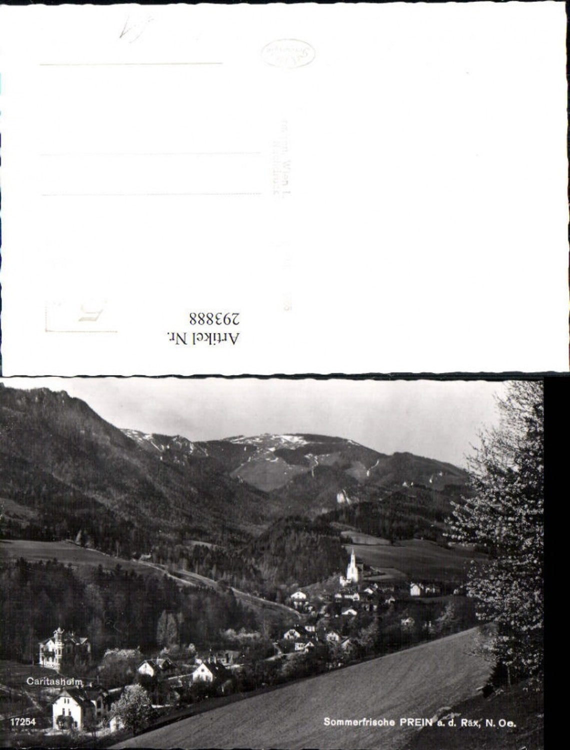 293888,Prein an d. Rax Totale m. Caritasheim Bergkulisse