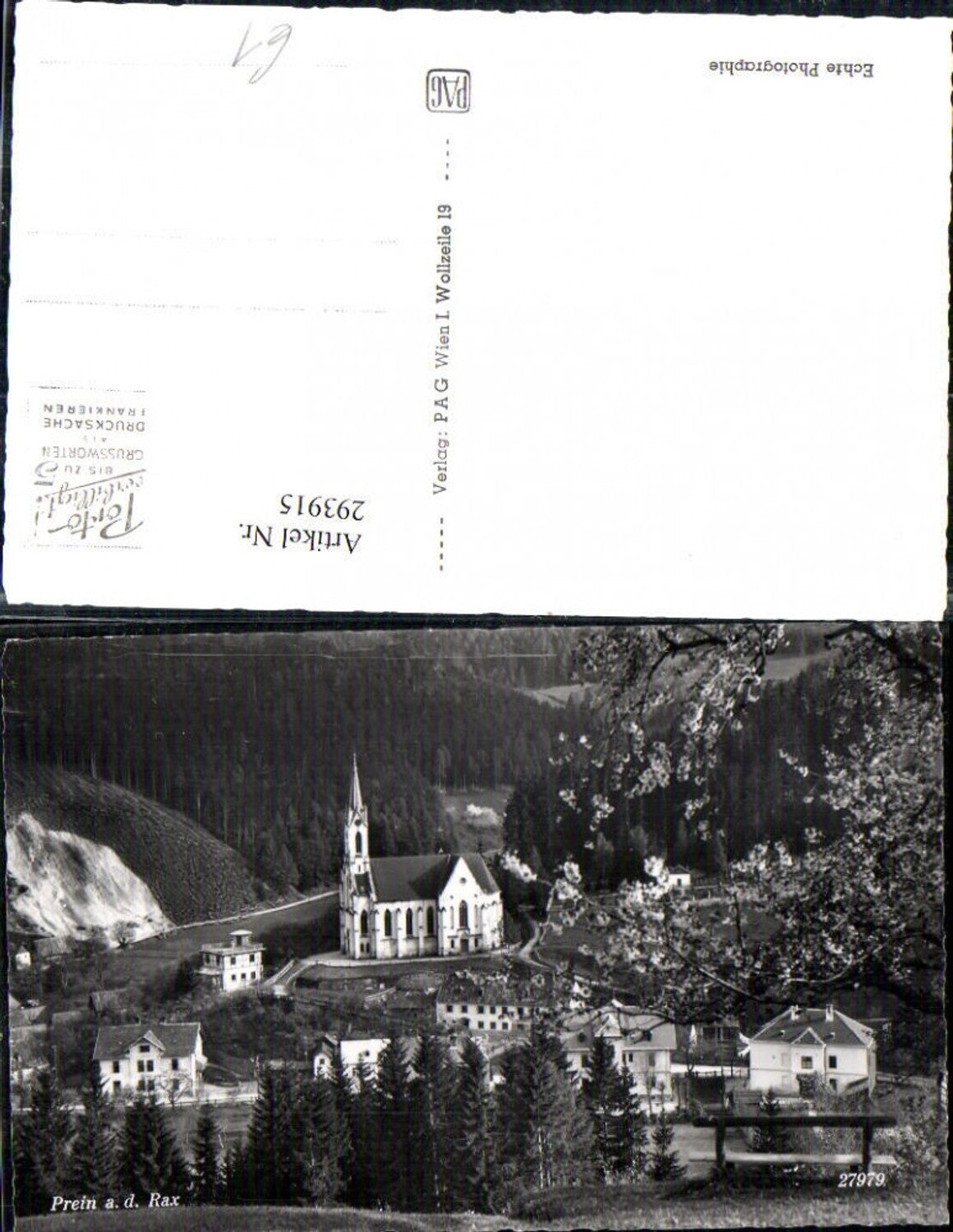 293915,Prein an d. Rax Teilansicht Kirche