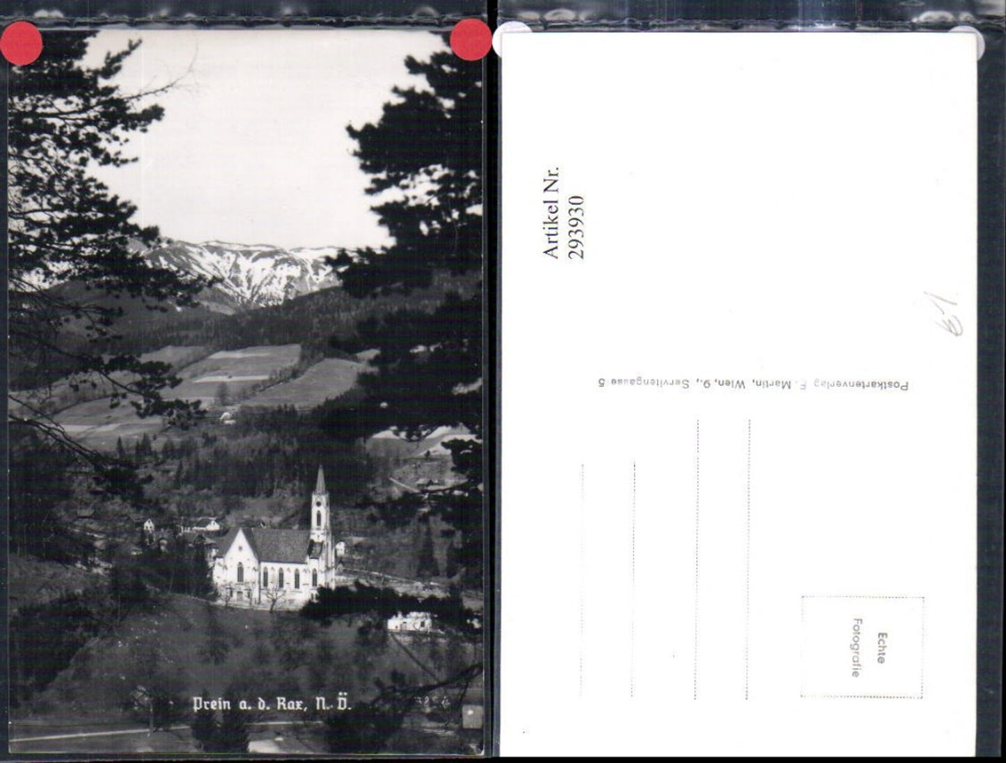 293930,Prein an d. Rax Kirche Bergkulisse