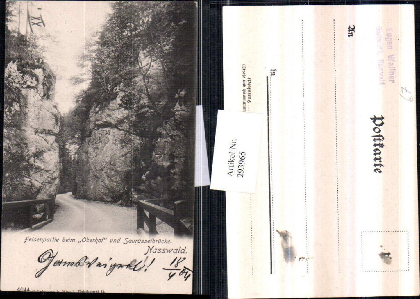 293965,Naßwald Schwarzau Felsenpartie beim Oberhof u. Saurüsselbrücke