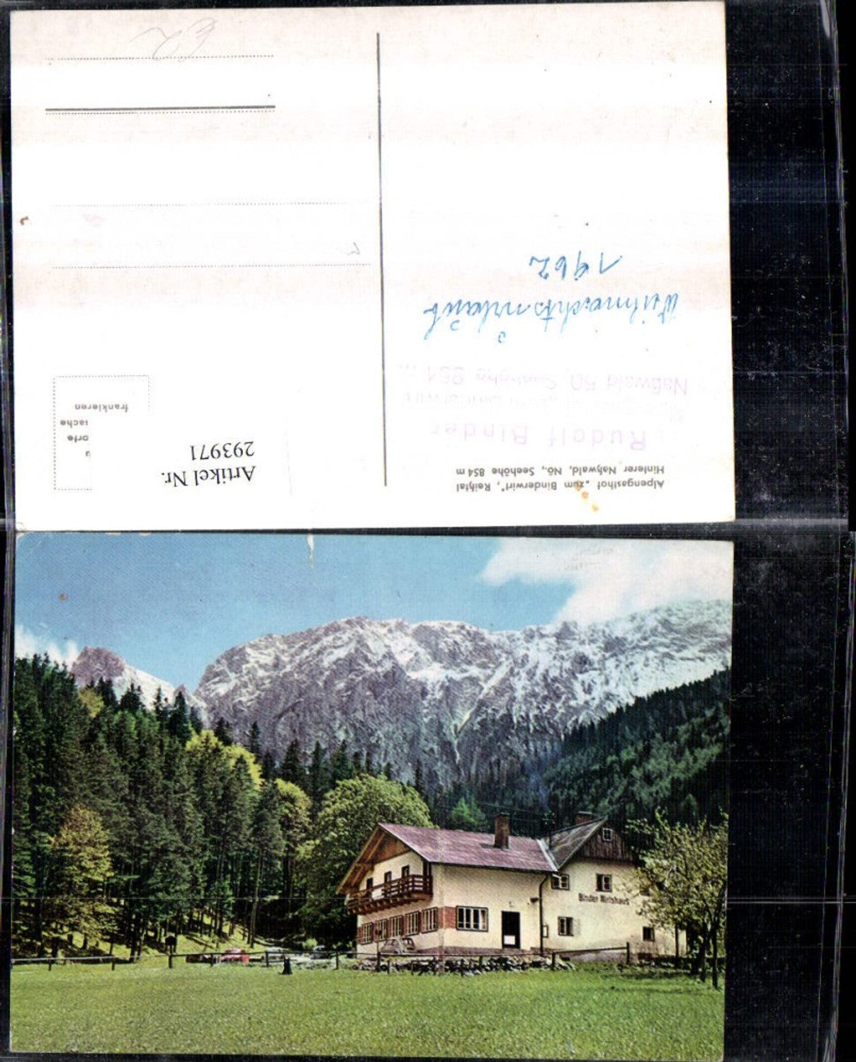293971,Naßwald Schwarzau Alpengasthof zum Binderwirt im Reißtal Bergkulisse