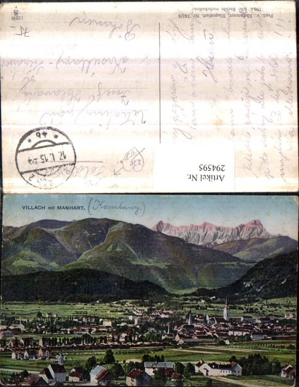 294595,Villach Totale m. Manhart Bergkulisse