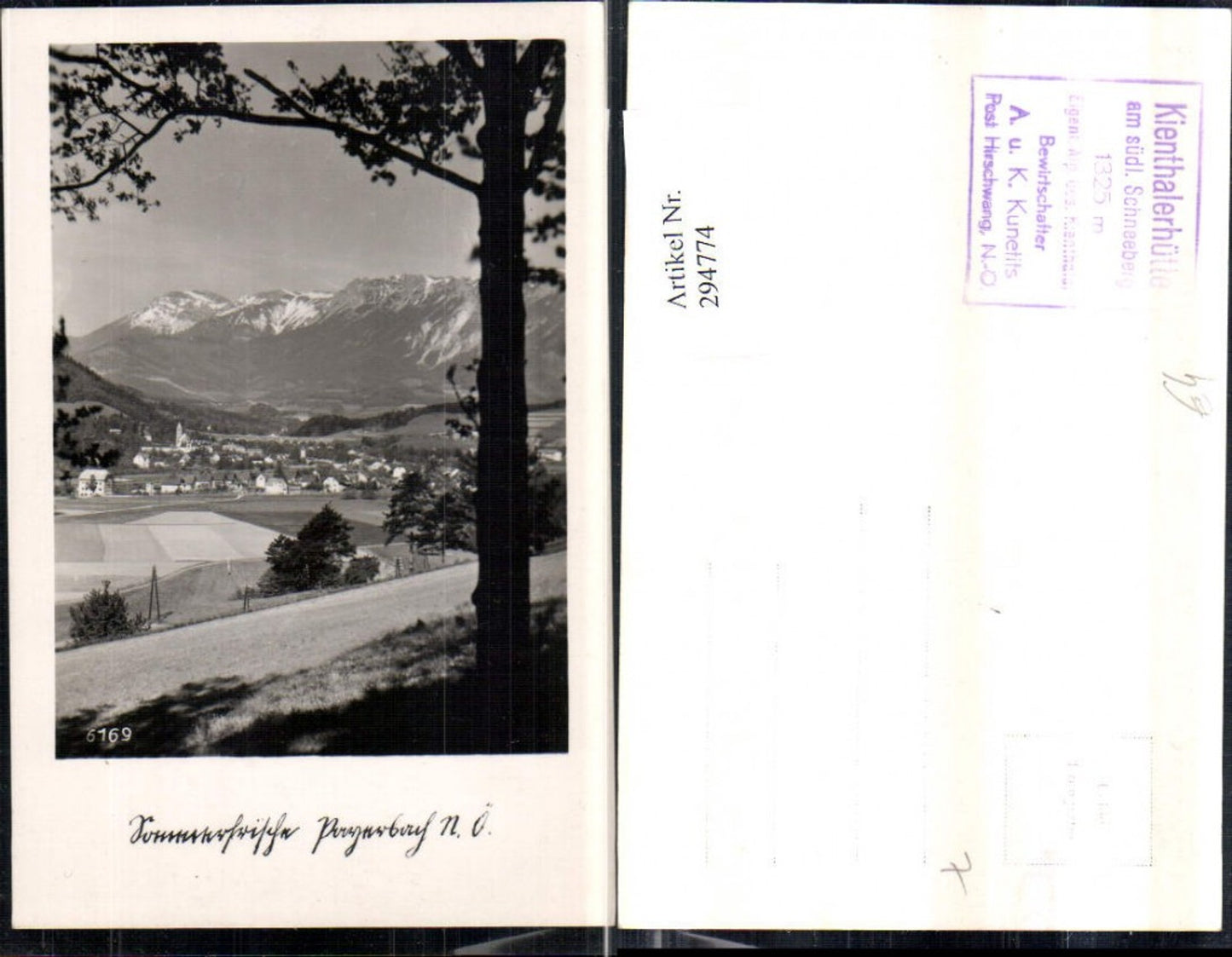 294774,Payerbach Totale Bergkulisse