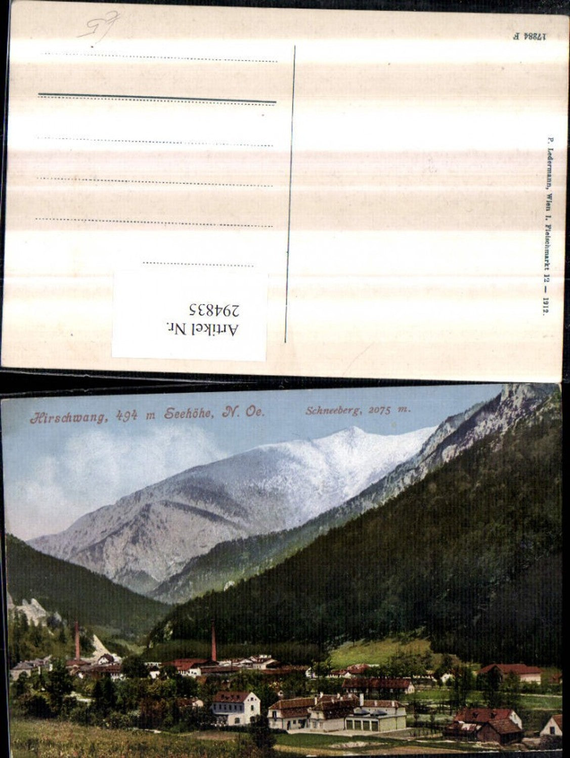 294835,Hirschwang Totale m. Schneeberg Bergkulisse