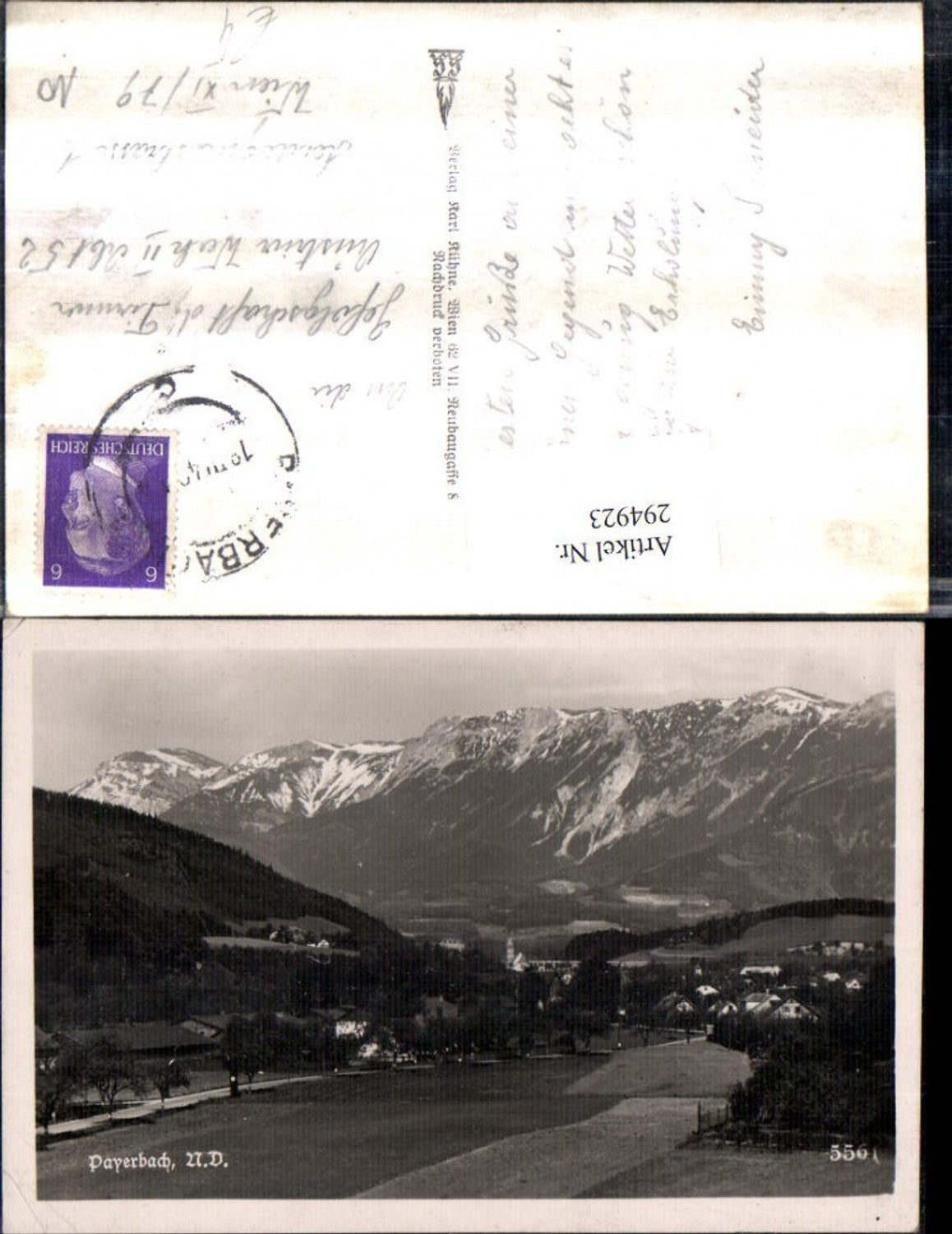 294923,Payerbach Teilansicht Bergkulisse