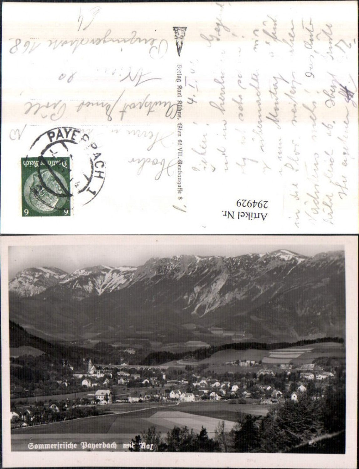 294929,Payerbach Totale m. Rax Bergkulisse