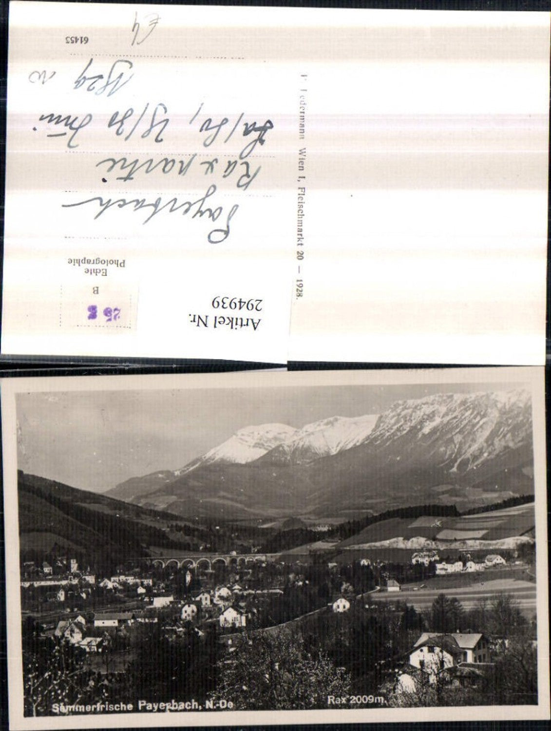294939,Payerbach Totale m. Viadukt Brücke u. Rax Bergkulisse