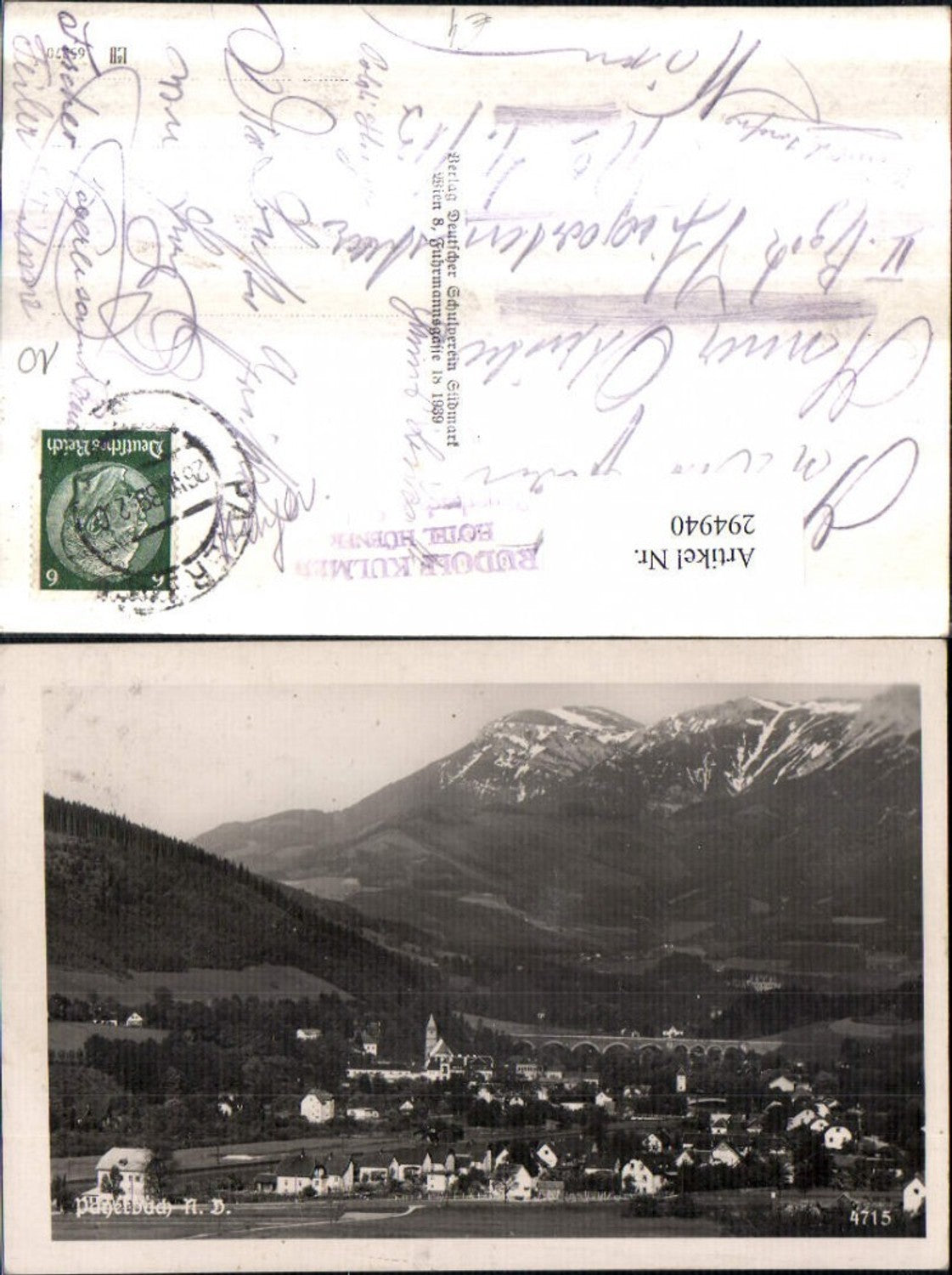 294940,Payerbach Totale m. Viadukt Brücke Bergkulisse