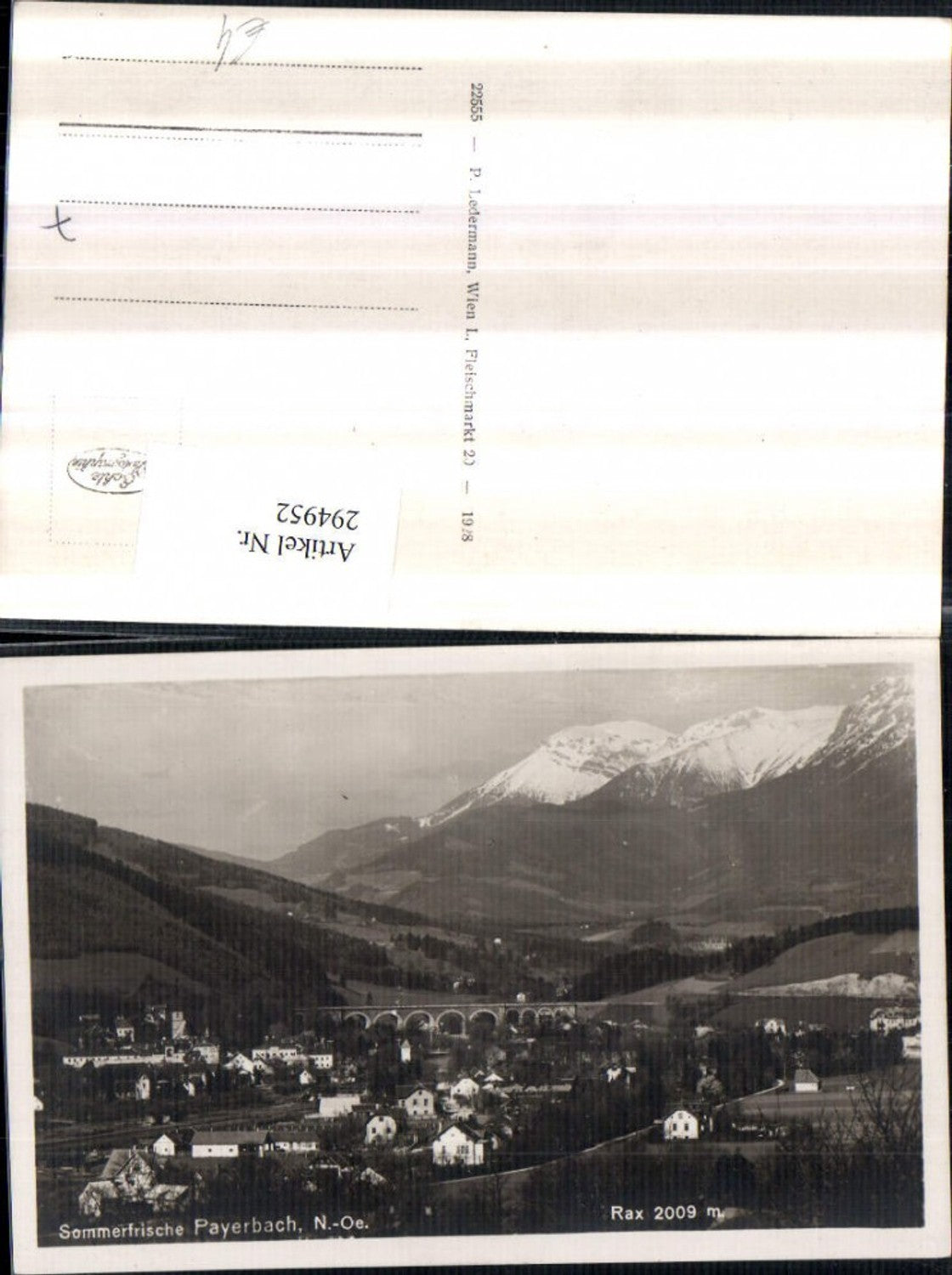 294952,Payerbach Totale m. Viadukt Brücke u. Rax Bergkulisse