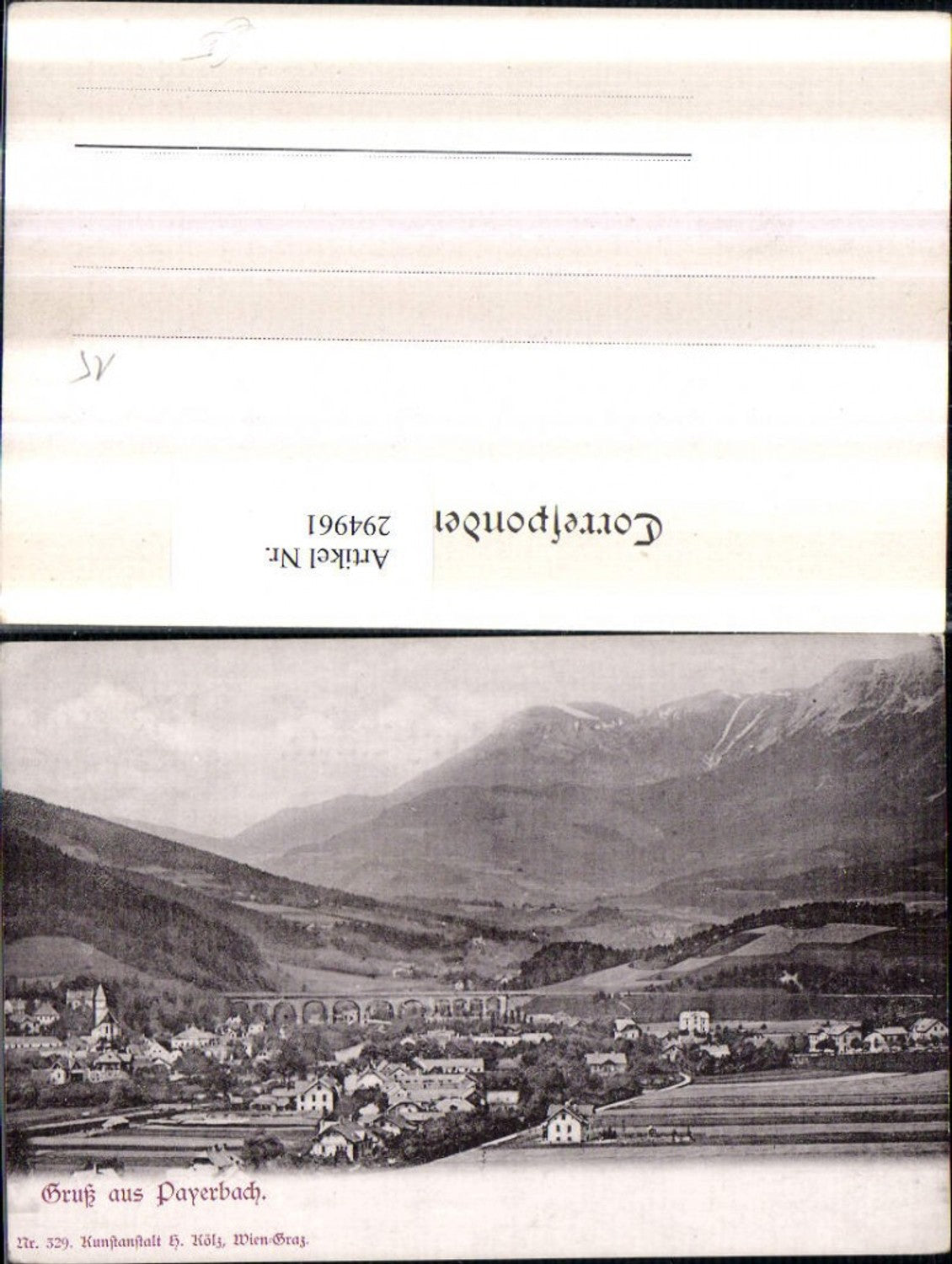 294961,Payerbach Totale m. Viadukt Brücke Bergkulisse