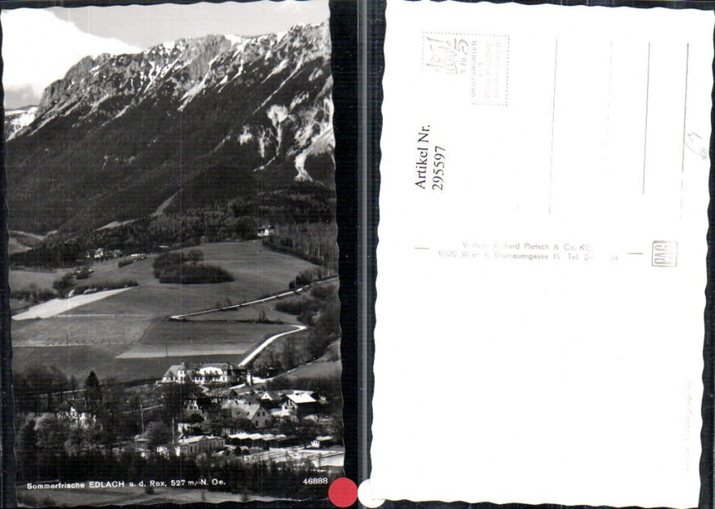 295597,Edlach an d. Rax Teilansicht Bergkulisse