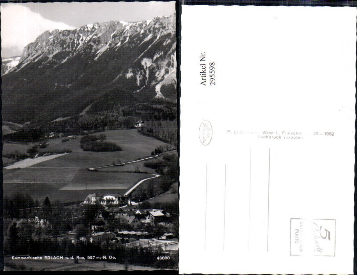 295598,Edlach an d. Rax Teilansicht Bergkulisse