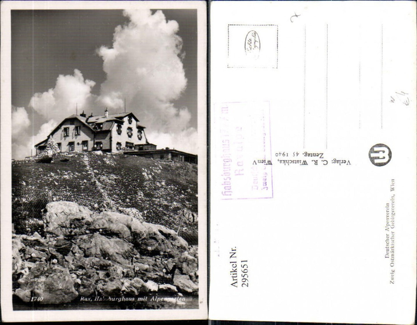 295651,Rax Habsburghaus Berghütte m. Alpengarten b. Naßwald Schwarzau