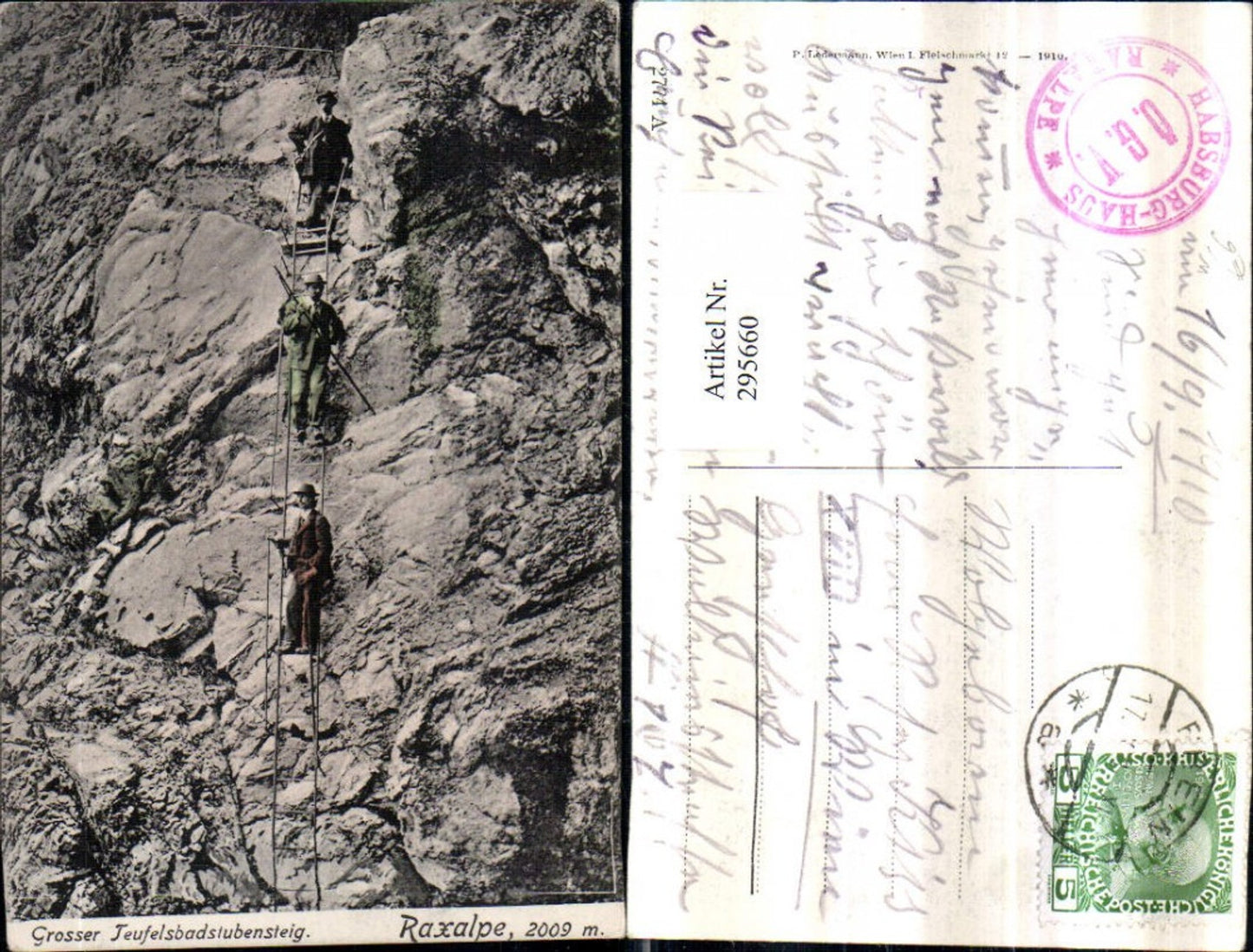 295660,Raxalpe Großer Teufelsbadstubensteig b. Reichenau Leiter