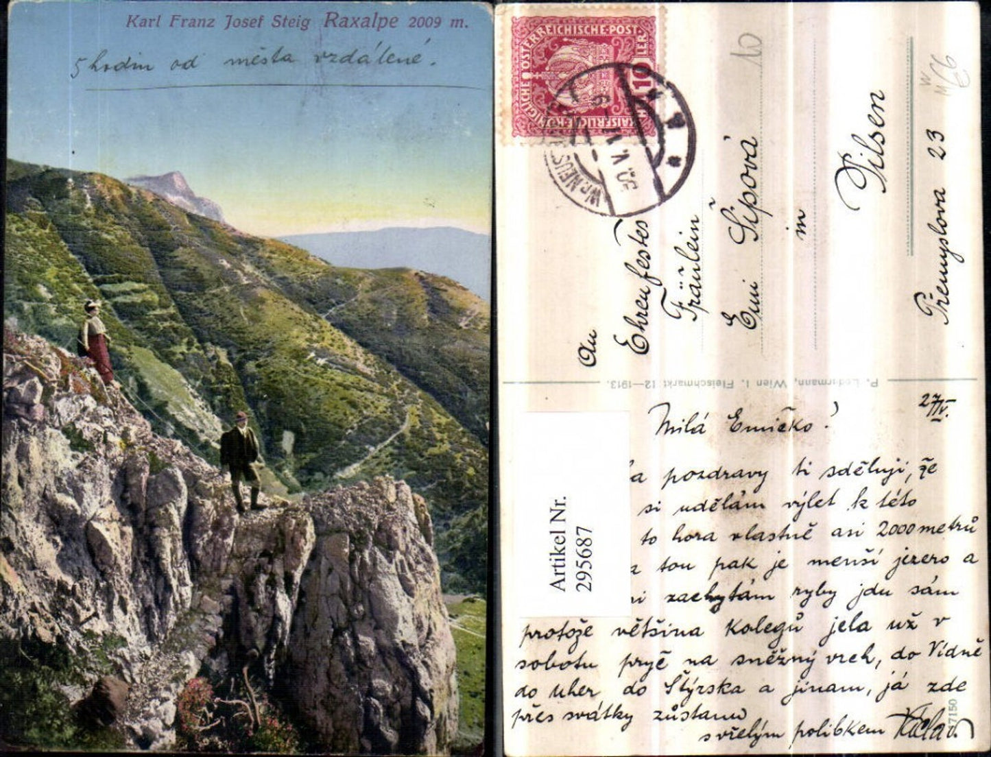 295687,Raxalpe Karl Franz-Steig Bergkulisse b. Reichenau Bergsteiger