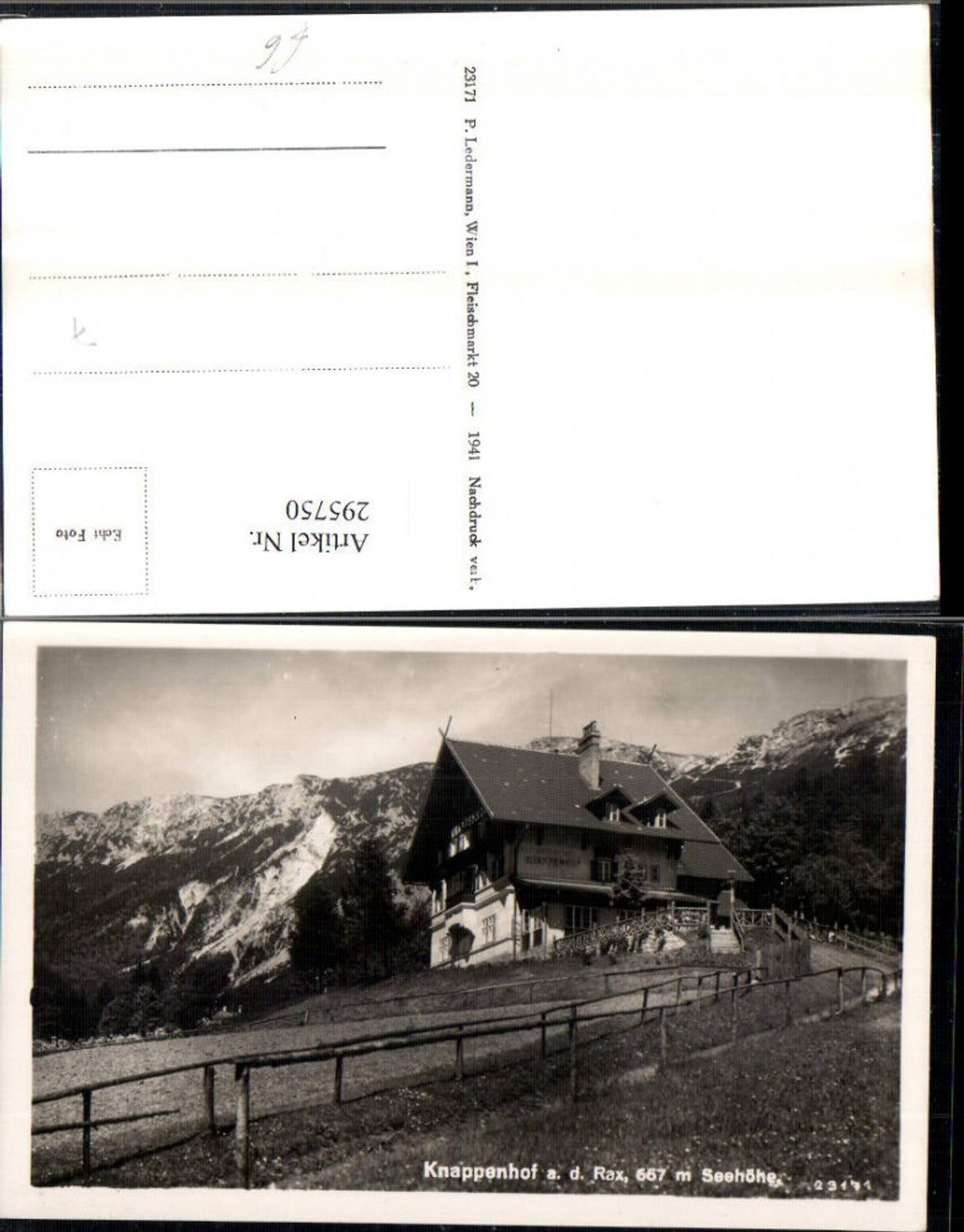 295750,Alpenhotel Knappenhof an d. Rax b. Edlach Bergkulisse