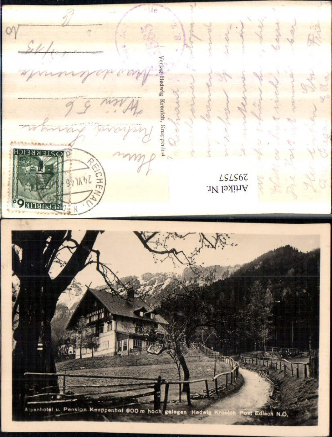 295757,Alpenhotel u. Pension Knappenhof b. Edlach Reichenau