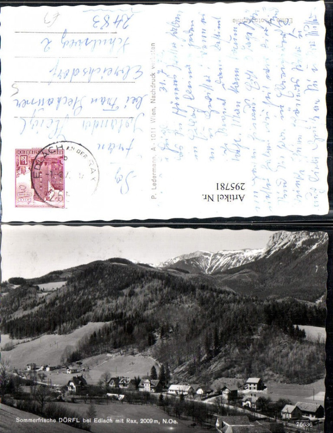 295781,Dörfl b. Edlach Totale m. Rax Bergkulisse