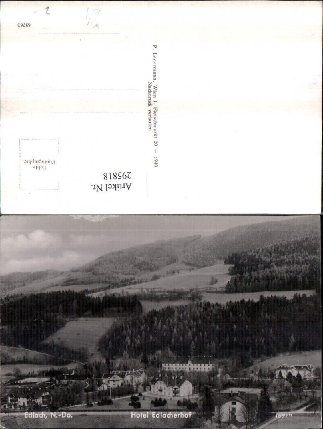 295818,Edlach an d. Rax Teilansicht m. Hotel Edlacherhof