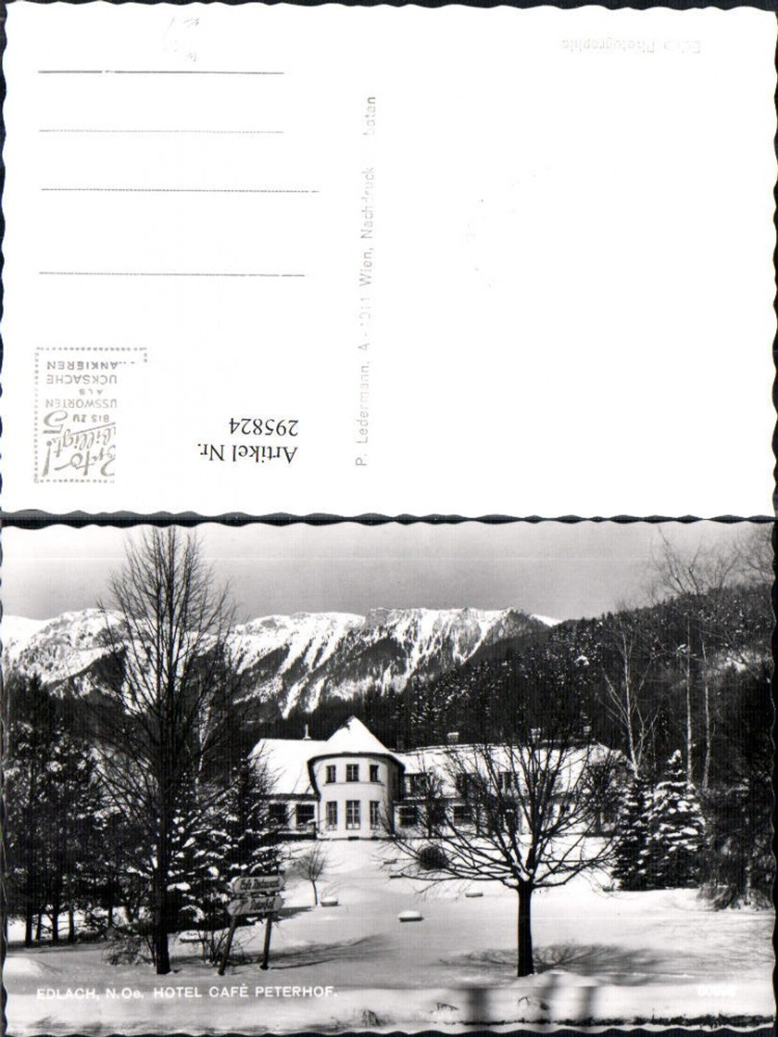 295824,Edlach an d. Rax Hotel Cafe Peterhof Bergkulisse Winterbild