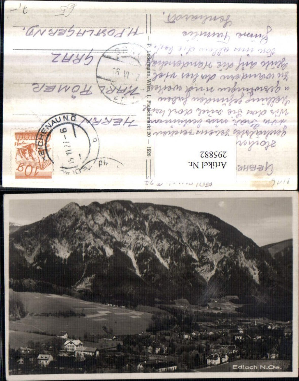 295882,Edlach an d. Rax Totale Bergkulisse