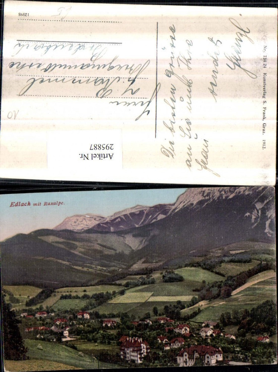 295887,Edlach Totale m. Raxalpe Bergkulisse