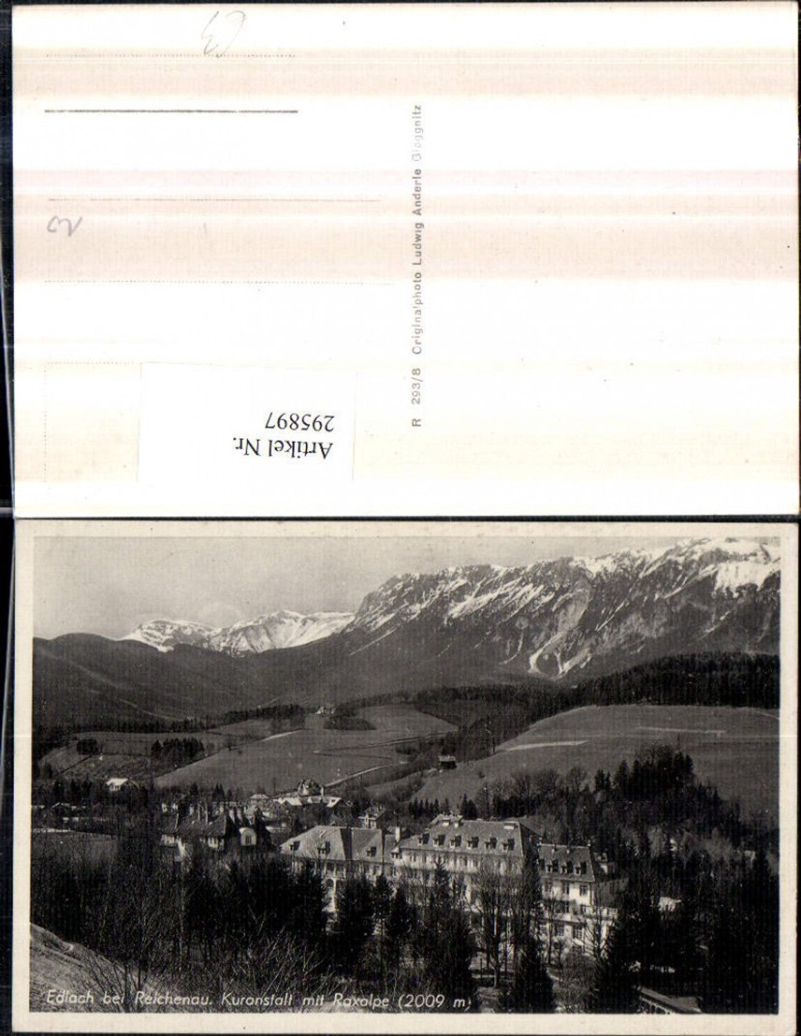 295897,Edlach b. Reichenau Kuranstalt m. Raxalpe Bergkulisse