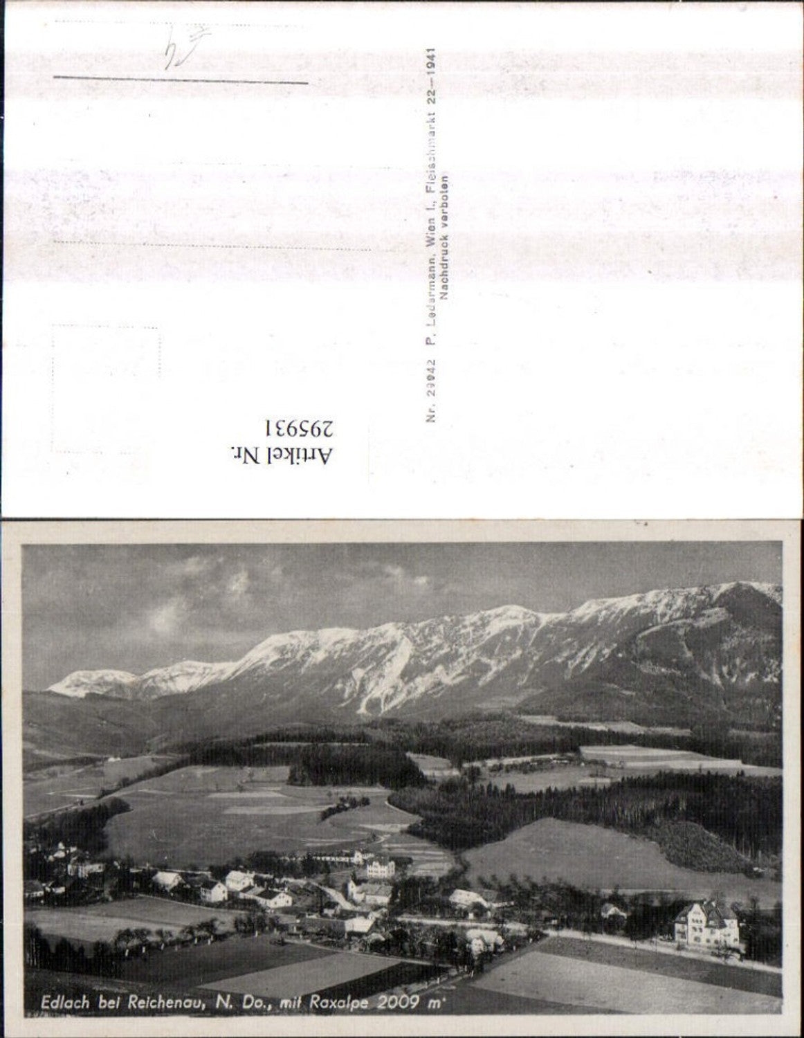 295931,Edlach b. Reichenau Totale m. Raxalpe Bergkulisse