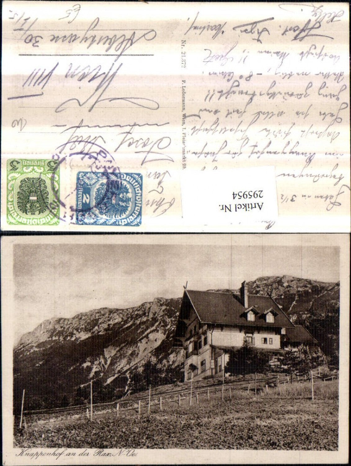 295954,Alpenhotel Knappenhof an d. Rax b. Edlach Bergkulisse