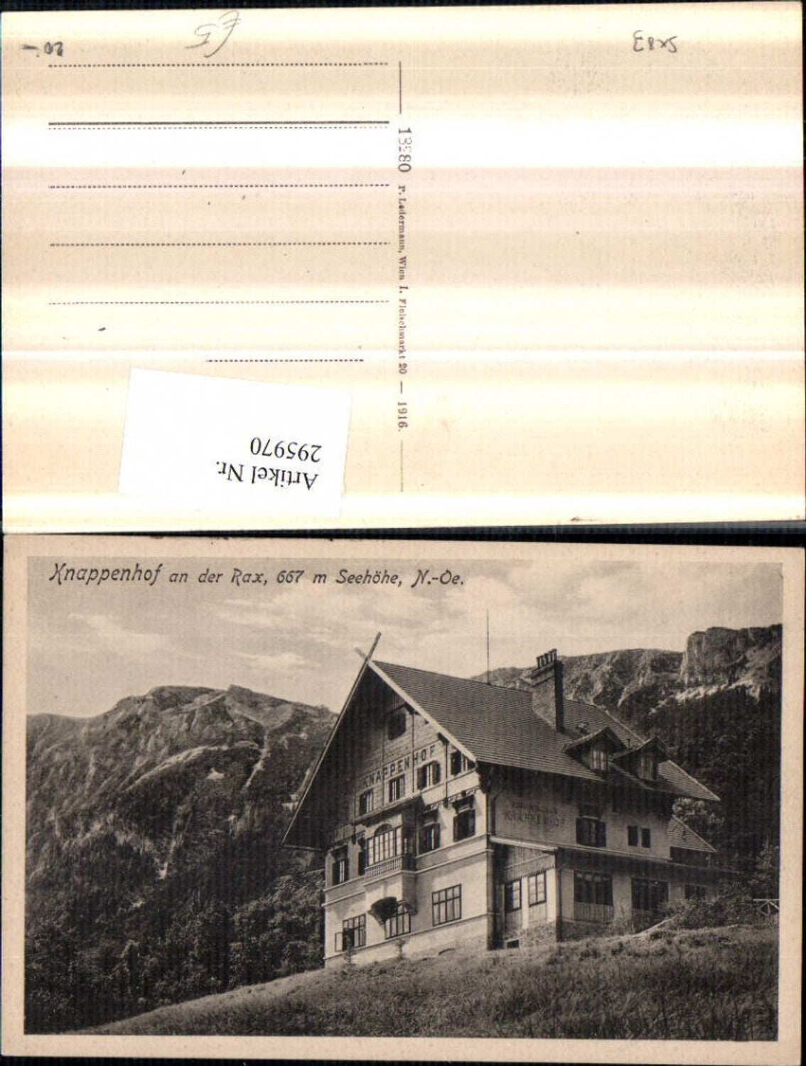 295970,Alpenhotel Knappenhof an d. Rax b. Edlach Bergkulisse