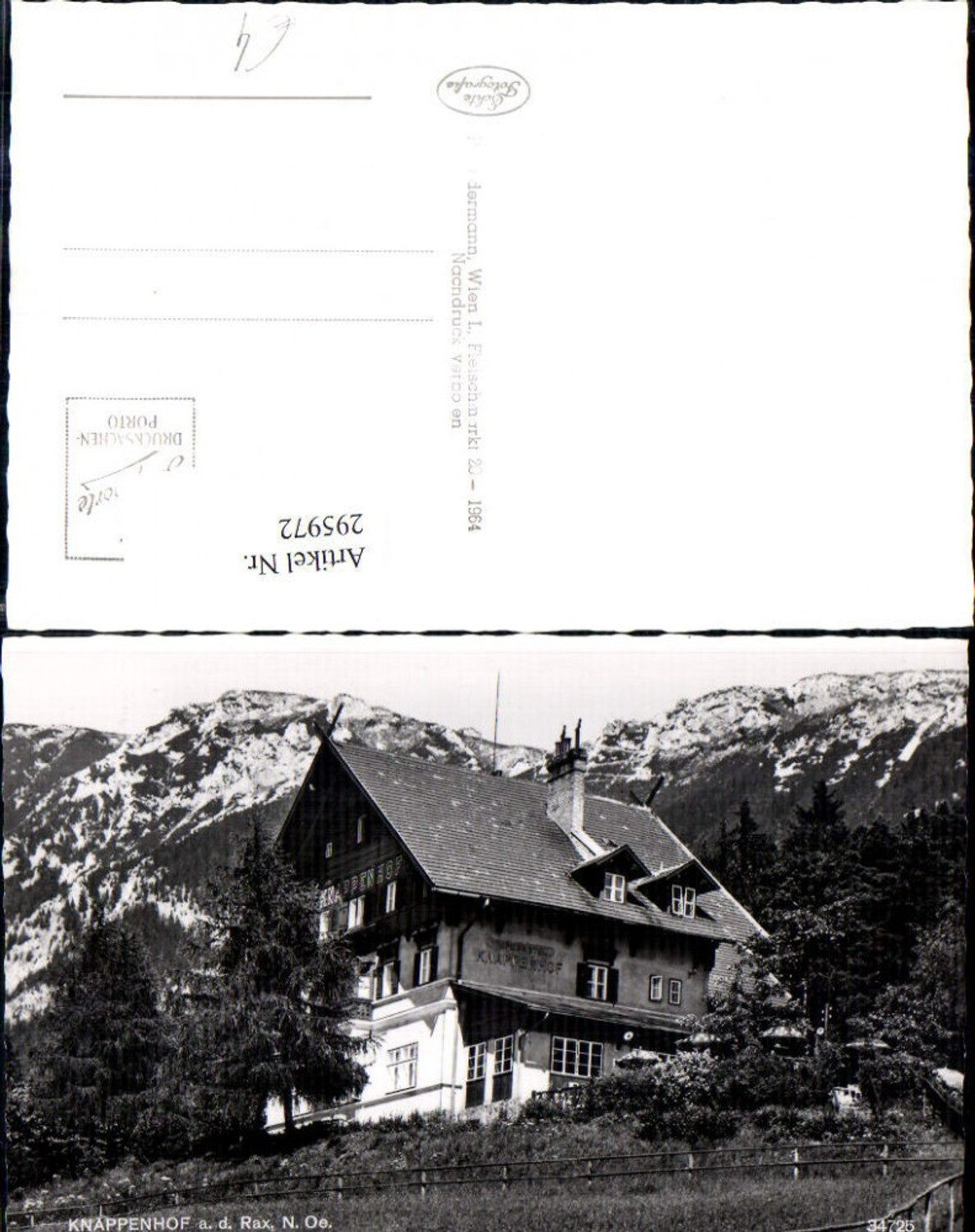 295972,Alpenhotel Knappenhof an d. Rax b. Edlach Bergkulisse
