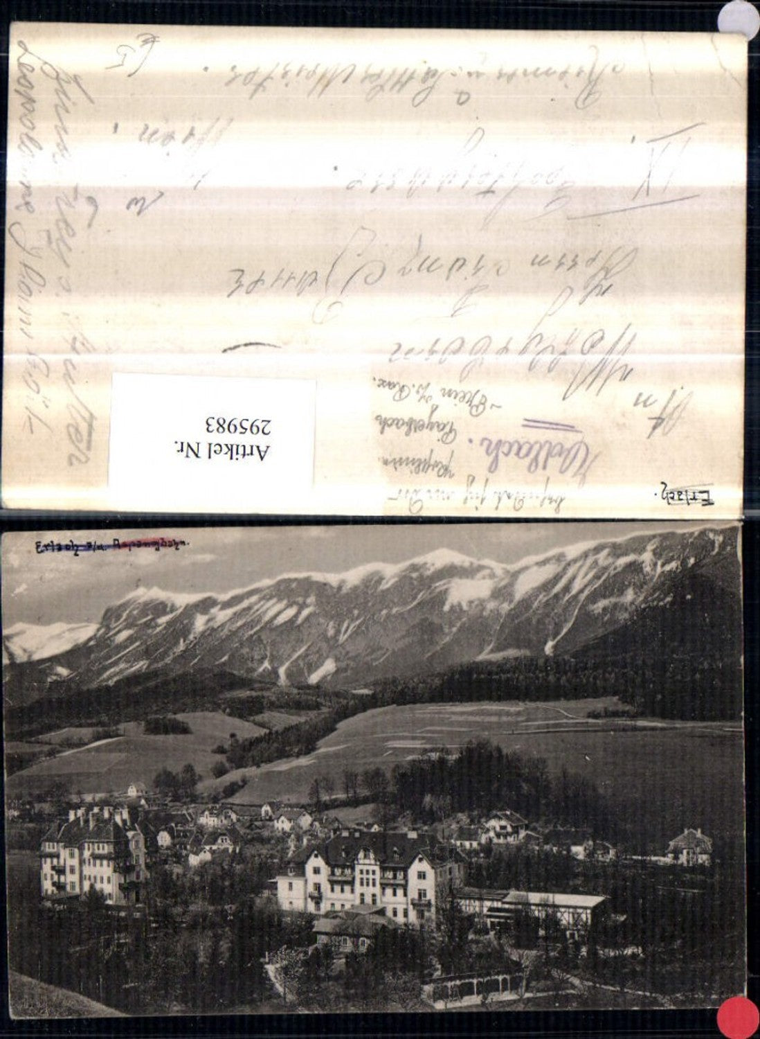 295983,Edlach an d. Rax Totale Bergkulisse