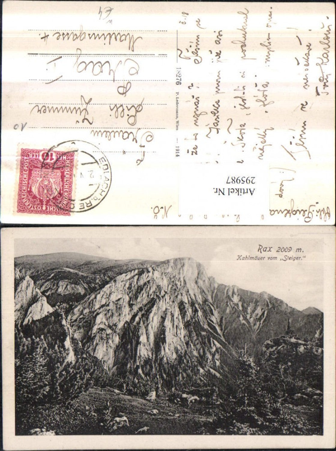 295987,Rax Kahlmäuer vom Steiger Bergkulisse b. Naßwald Schwarzau