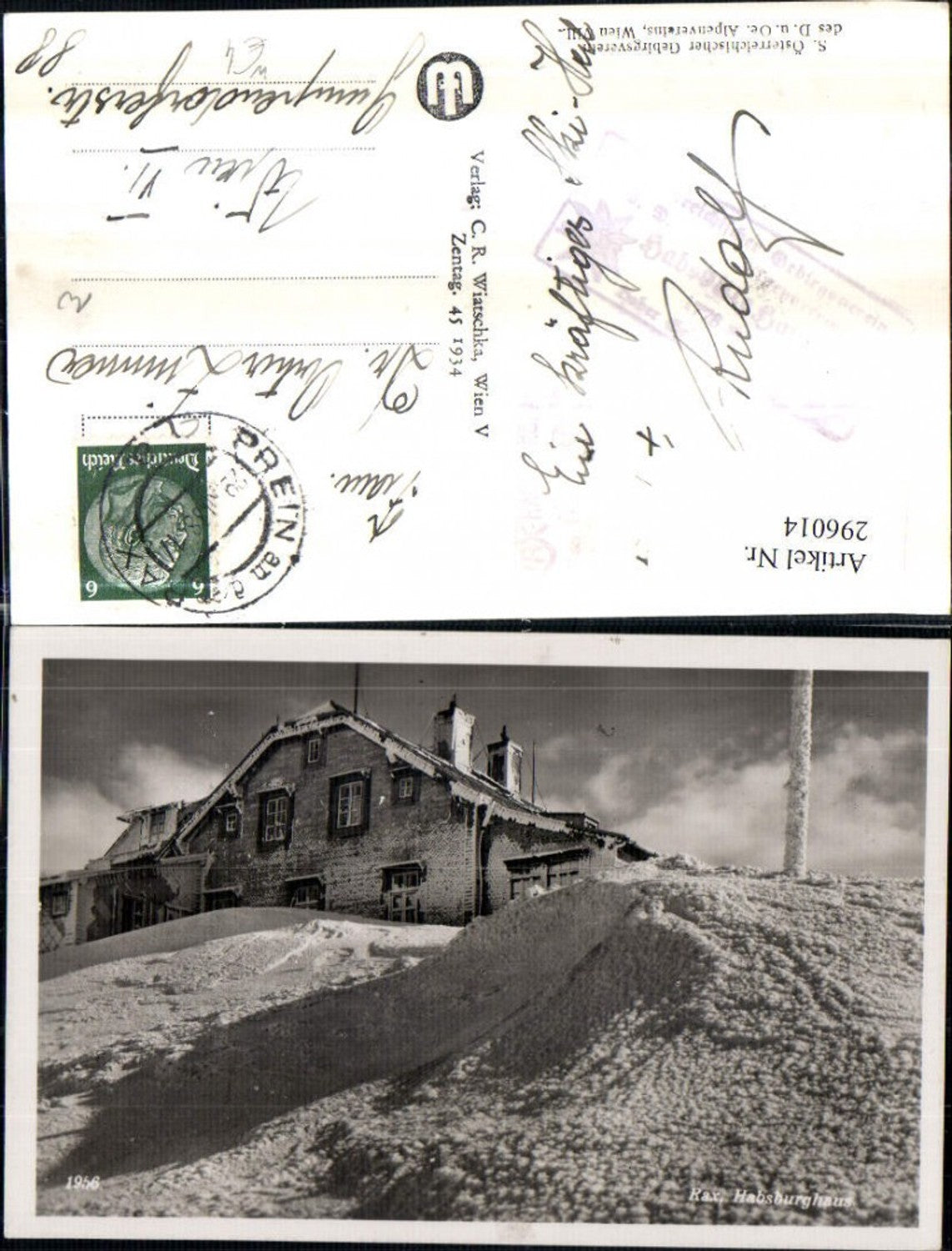 296014,Rax Habsburghaus Berghütte b. Naßwald Schwarzau Winterbild