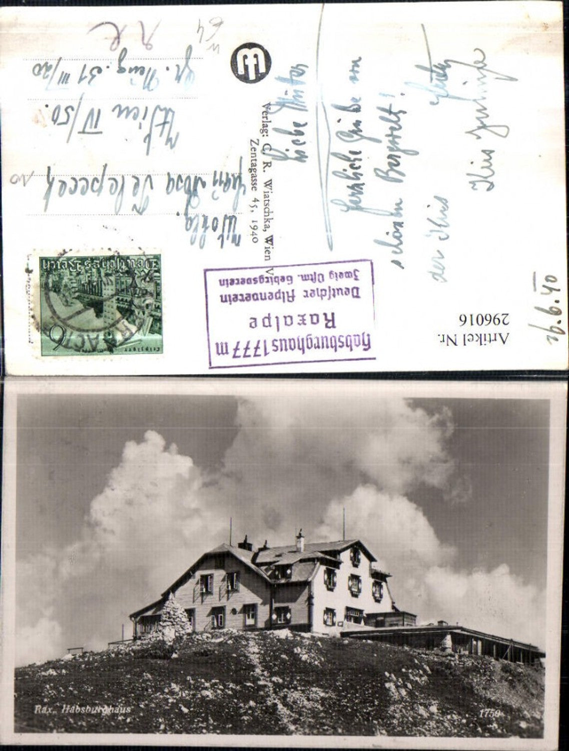 296016,Rax Habsburghaus Berghütte b. Naßwald Schwarzau
