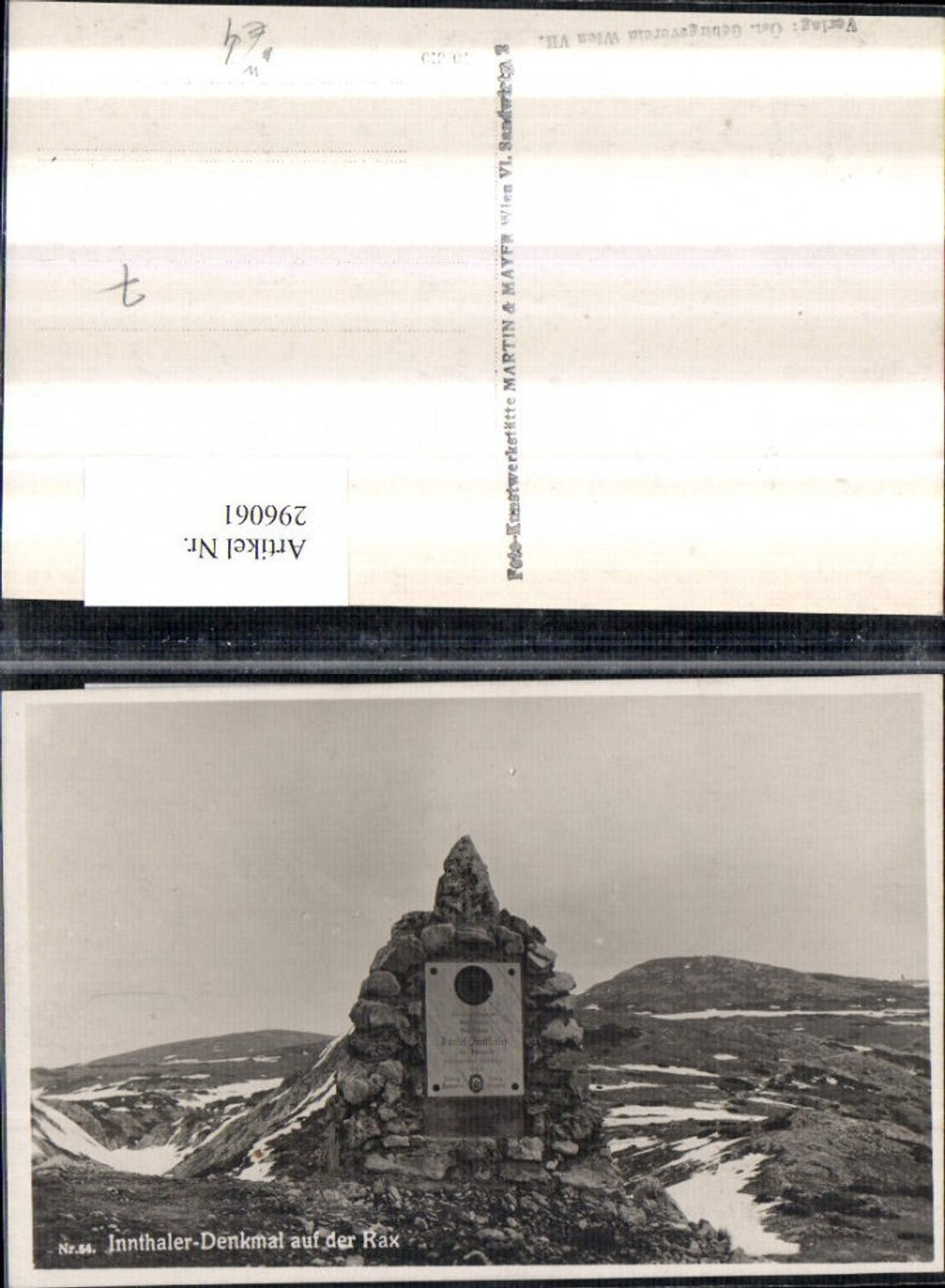 296061,Daniel Innthaler-Denkmal auf der Rax Bergkulisse b. Reichenau Prein