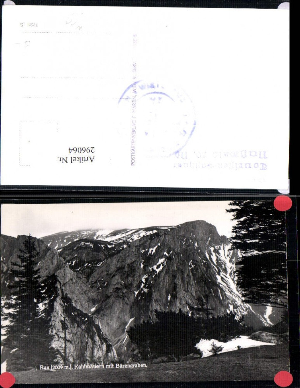 296064,Rax Kahlmäuer m. Bärengraben Bergkulisse b. Naßwald Schwarzau