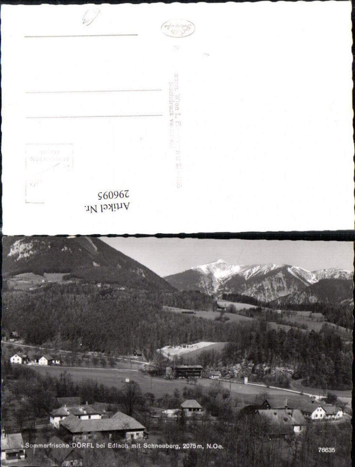 296095,Dörfl b. Edlach an d. Rax Totale m. Schneeberg Bergkulisse