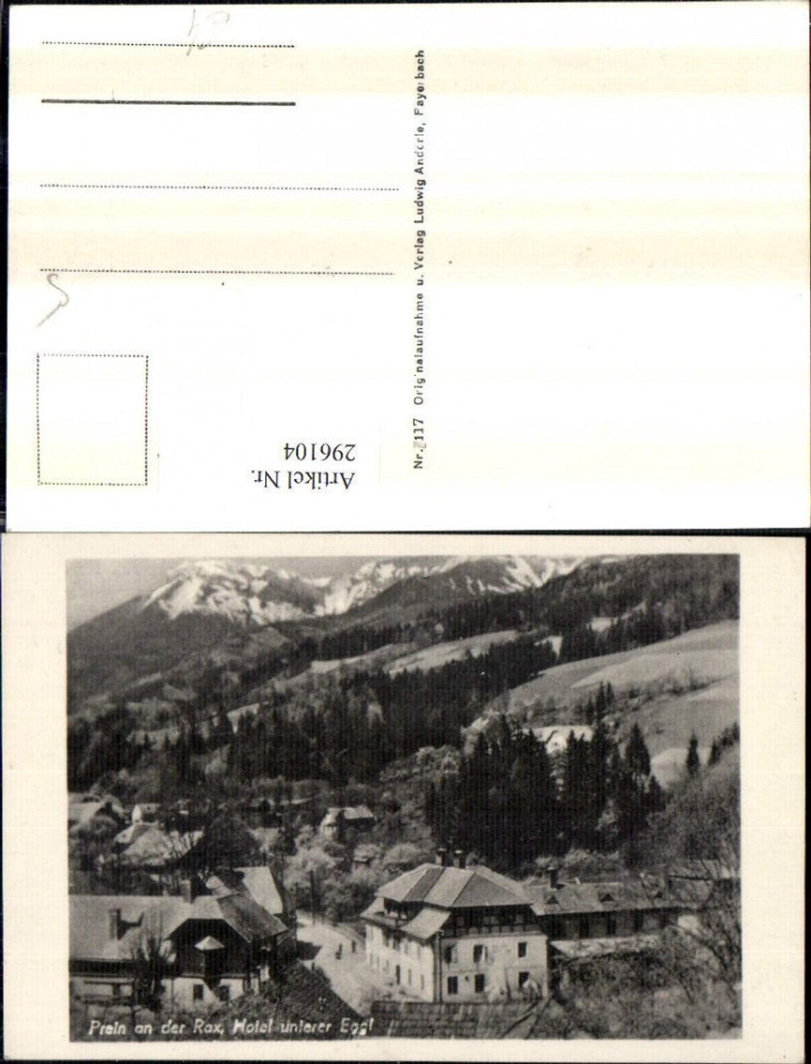 296104,Prein an d. Rax Hotel unterer Eggl Bergkulisse