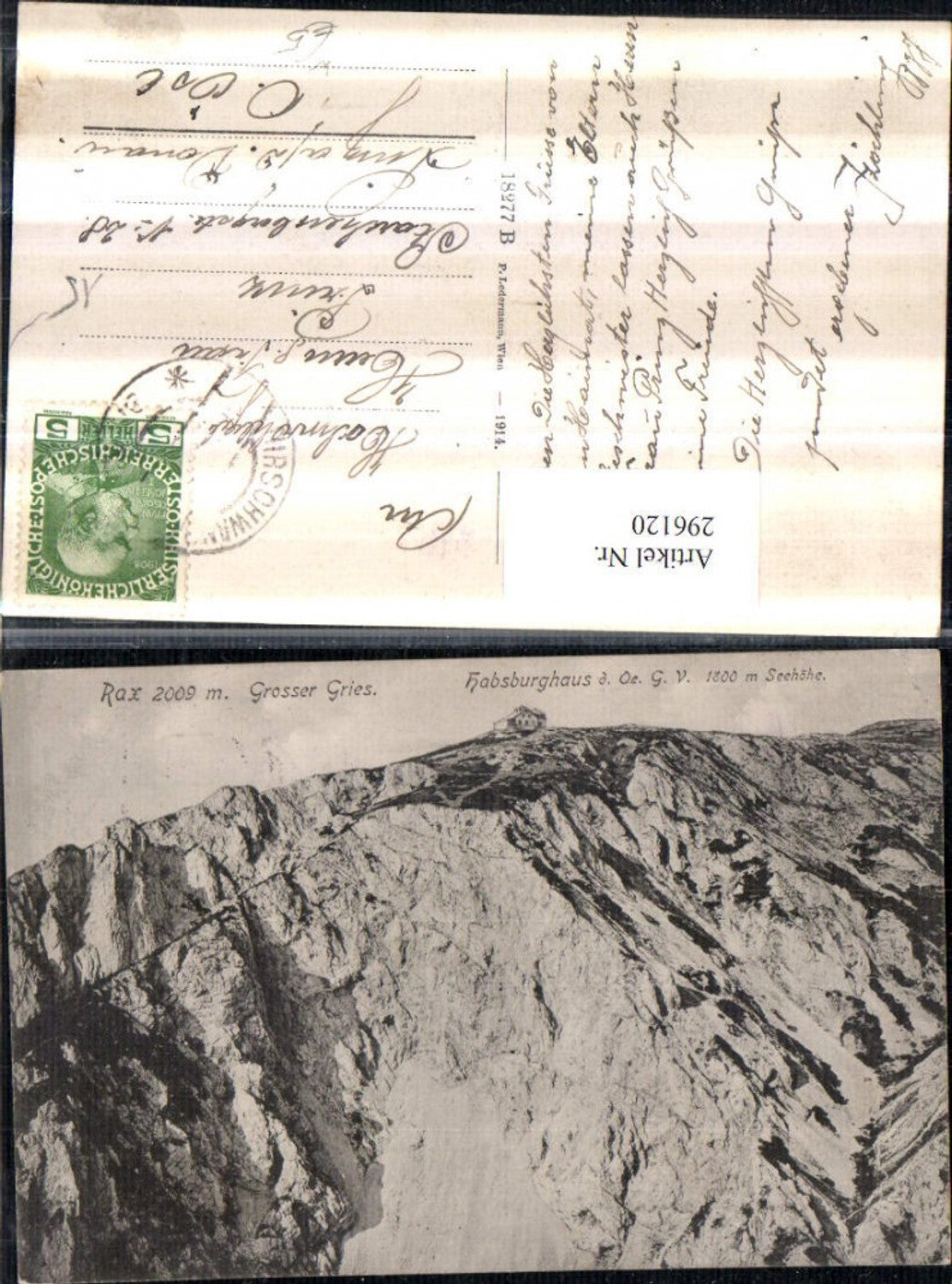 296120,Rax Großer Gries Habsburghaus Berghütte b. Naßwald Schwarzau