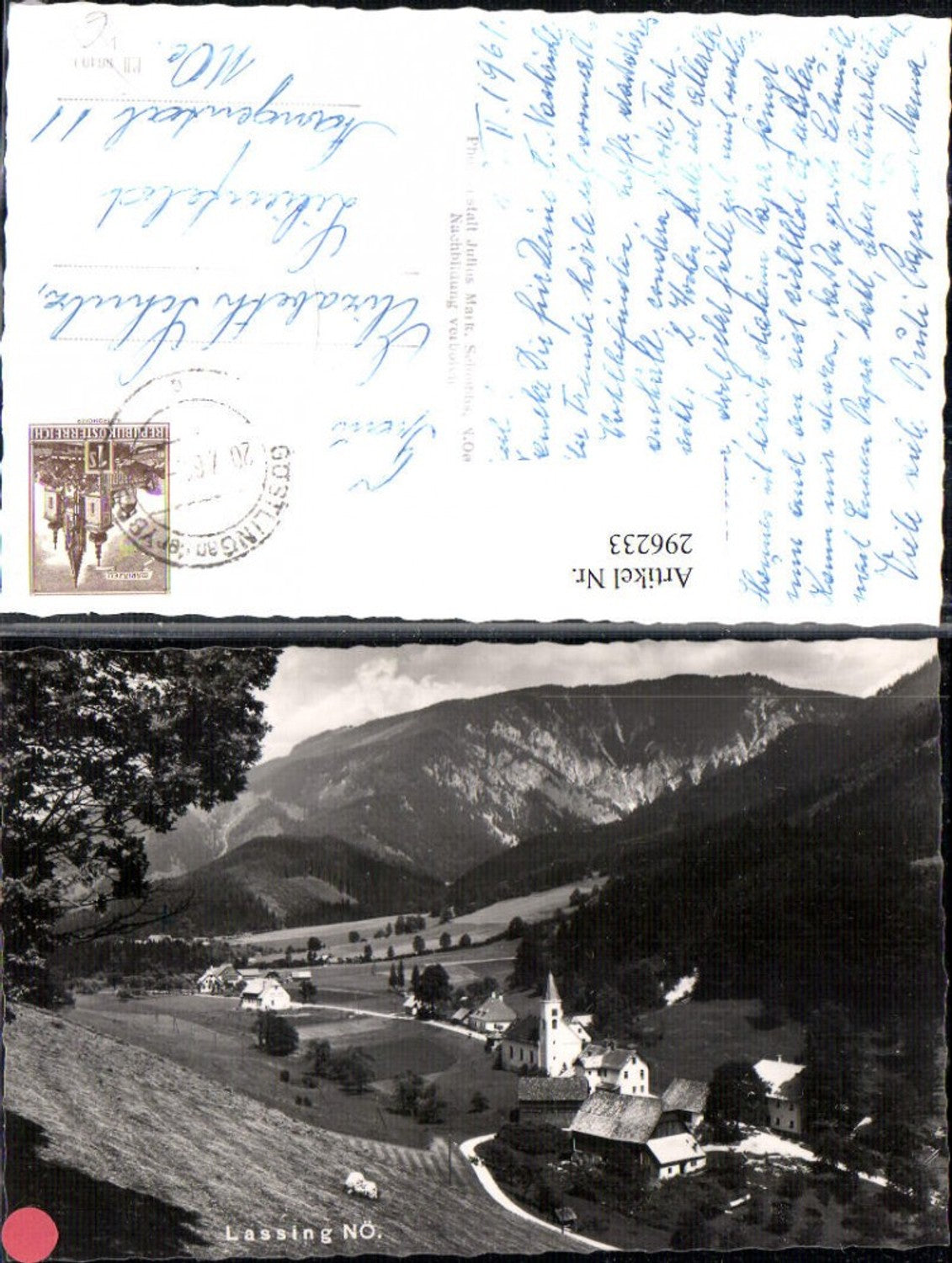 296233,Lassing b. Göstling an d. Ybbs Totale Bergkulisse