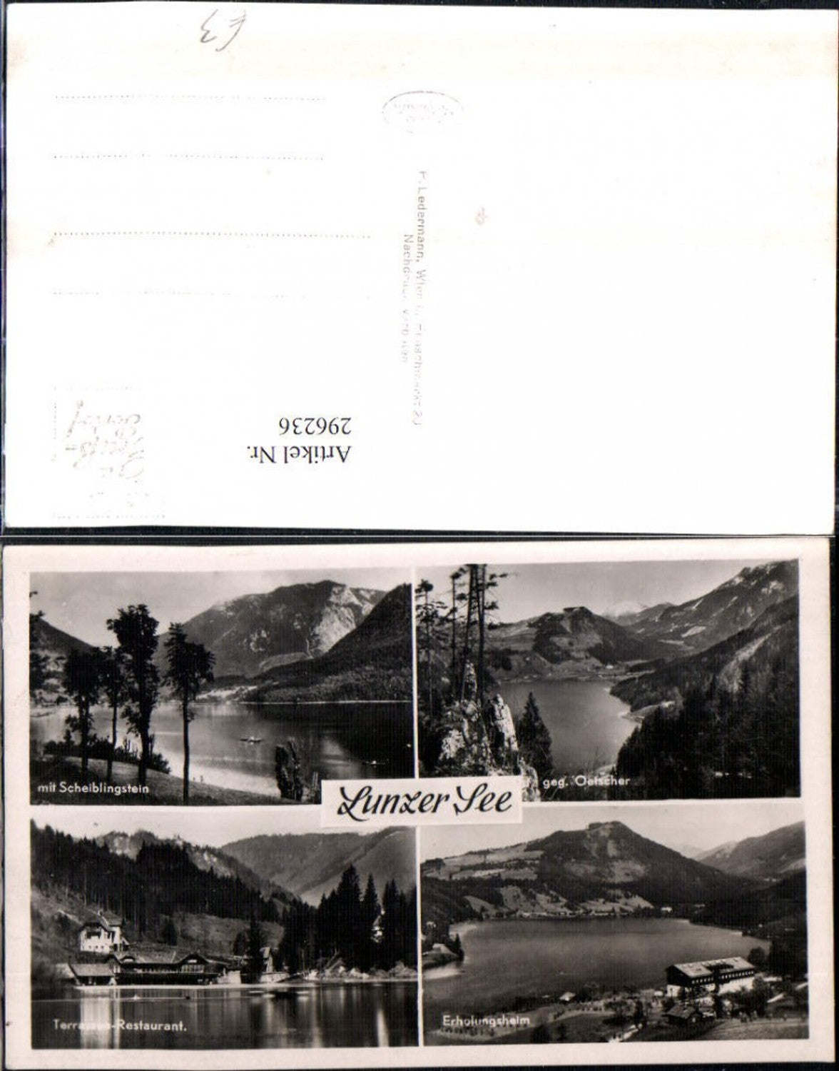 296236,Lunzer-See b. Lunz Erholungsheim Restaurant Ötscher Scheiblingstein Mehrbildkarte