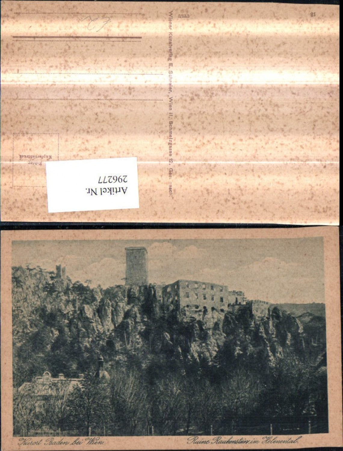 296277,Baden b. Wien Ruine Rauhenstein im Helenental