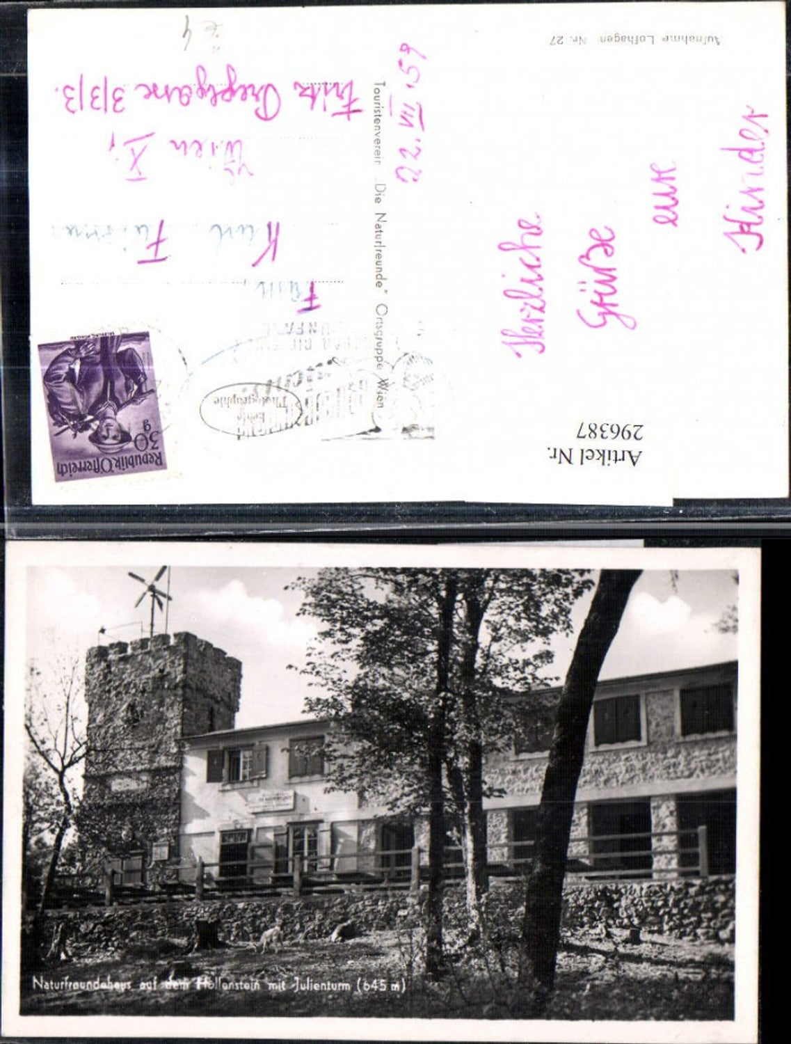 296387,Naturfreundehaus auf dem Höllenstein m. Julienturm b. Baden