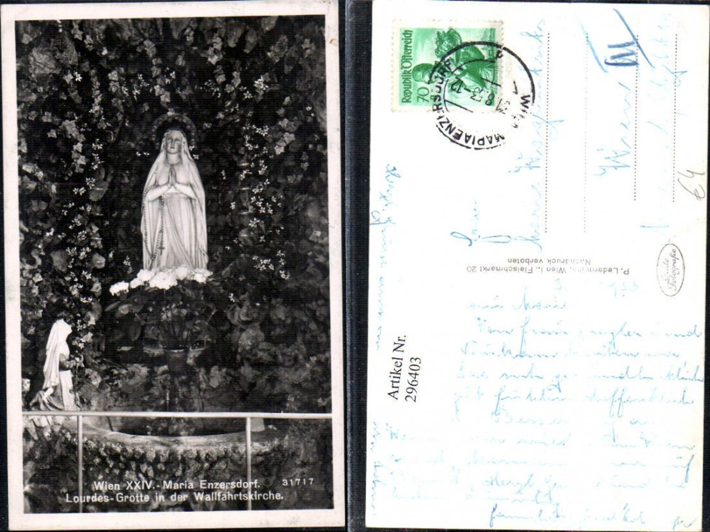 296403,Maria Enzersdorf Lourdes-Grotte in d. Wallfahrtskirche Madonna