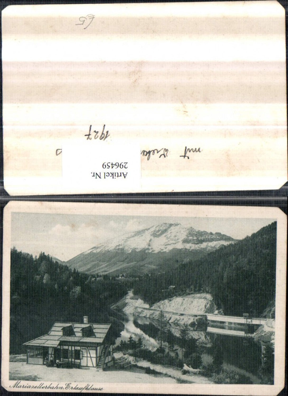 296459,Mariazellerbahn Erlaufklause Waldschenke b. Mitterbach Bergkulisse