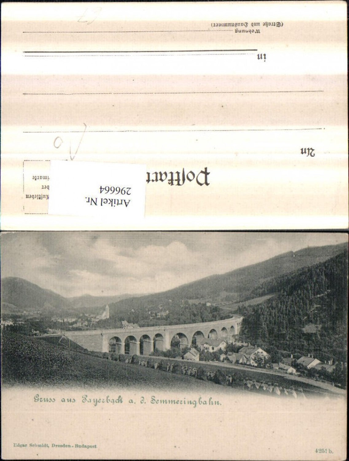 296664,Gruß aus Payerbach an d. Semmeringbahn Teilansicht Viadukt