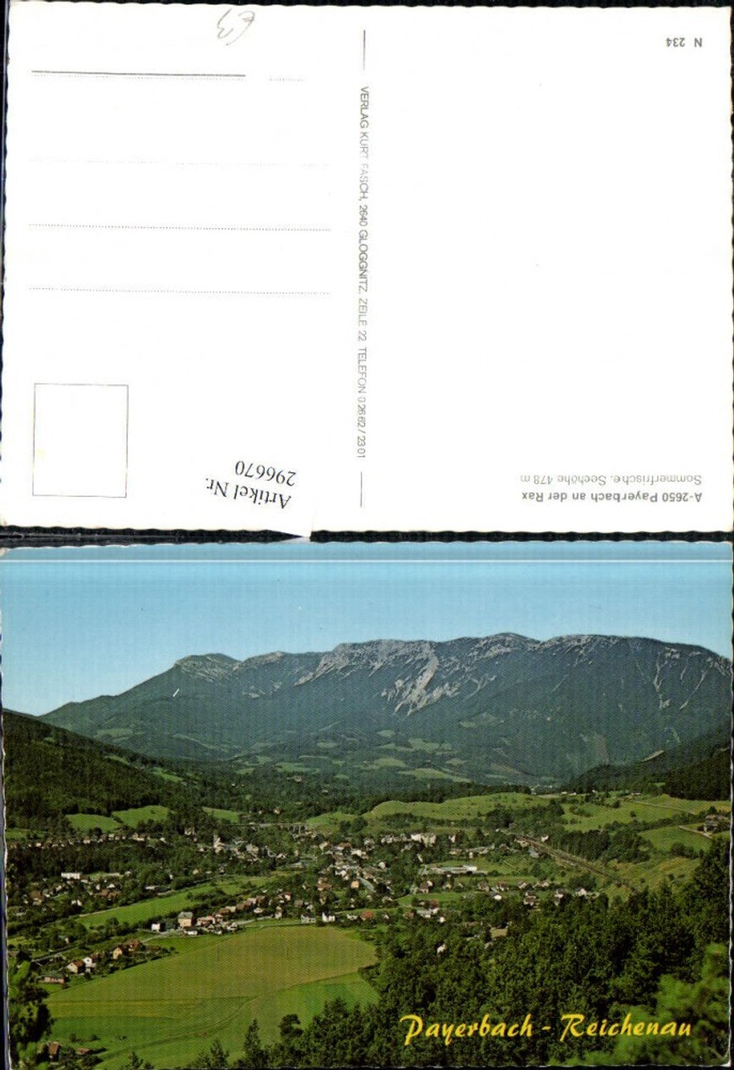 296670,Payerbach an d. Rax Totale Bergkulisse