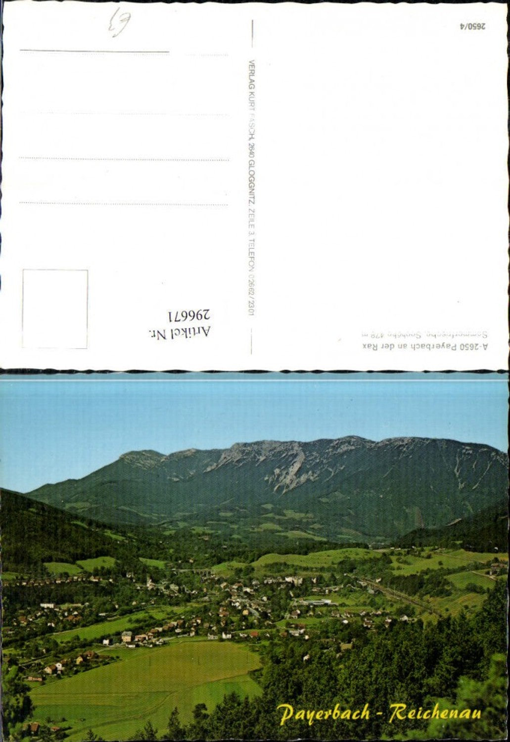 296671,Payerbach an d. Rax Totale Bergkulisse