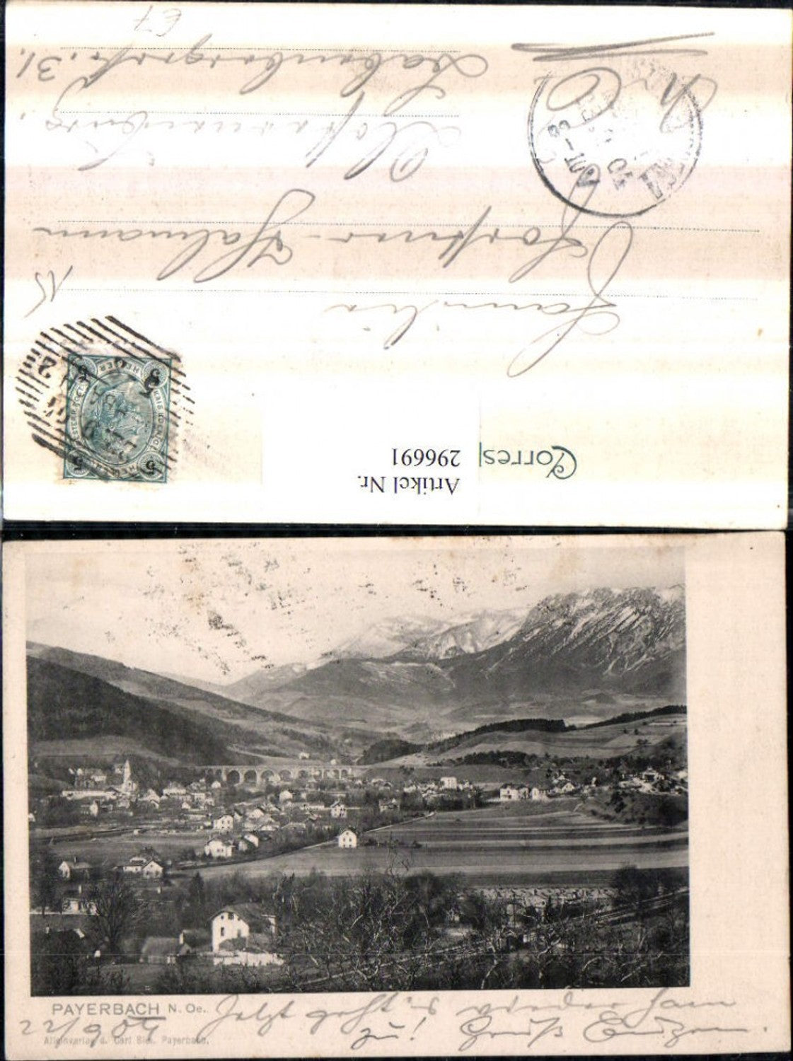 296691,Payerbach Totale m. Viadukt Bergkulisse
